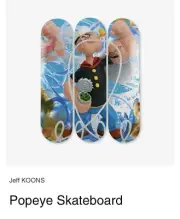 Jeff Koons Popeye Skateboard Triptych The Skateroom Limited Edition Brand New