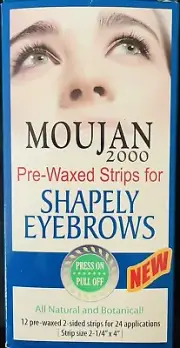 MOUJAN 2000 12 Pre-Waxed 2-sided Strips For SHAPLEY EYEBROWS 24 Applications NEW