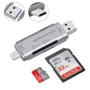 Micro SD Card Reader Adapter to USB 3.0 Type C/Micro USB/USB A Converter Macbook