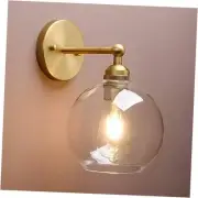 Brass Boho Vanity Gold Bathroom Wall Sconce, 1-Light Indoor Hardwired Wall
