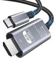 USB C to HDMI Cable, 4K@60Hz HDMI to USB C, USB C to HDMI Adapter 1M for Home Office Nylon Braided Thunderbolt 4/3 to HDMI for MacBook Pro Air iPad Pro XPS iPhone 16/15 Pro Max Plus Galaxy S24