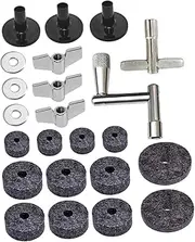 Kisangel 1Set Drum Kit Accessories Complete Felt Pads Disc Nuts Wrenches Set for Standard Drum Kits Durable Practical Drumming Supplies for Musicians and Enthusiasts