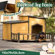 XXL Dog House Kennel Outdoor Raised Pet Enclosure Crate Indoor Exterior Home Furniture with Openable Roofs