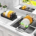 Small Dish Drying Rack, Over The Sink Dish Drainer Drying Rack Expandable, Di...