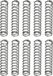 uxcell 10Pcs Compression Spring, 4mm OD, 0.5mm Wire Size, 20mm Free Length, Spring Steel Construction Extended Mechanical Compression Springs for Shop and Home Repairs, Silver Tone