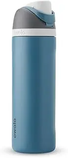 Owala FreeSip Insulated Stainless Steel Water Bottle with Straw for Sports and Travel, BPA-Free, 24-oz, Grey/Blue (Blue Oasis)