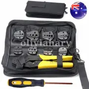 Ratchet Crimper Plier Crimping Tool Cable Wire Electrical Terminals Kit Set New