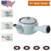 Ceramic Japanese Teapot Kyusu in Light Blue - 10.8oz Capacity with Infuser