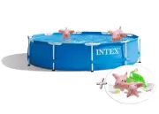 Intex 28202GN Metal Frame Pool (305x76cm) incl. Pump + Inflatable Swim Animals