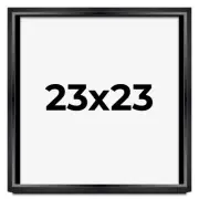 23x23 Shadow Box Frame Black | 1.25 inches Deep Real Wood Contemporary Shadowbox