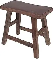 HEALSOPTHY Rustic Wooden Step Stool for Adults Compact Portable Chicken Wing Bathroom Kitchen Stool for Shoe Changing Home Use