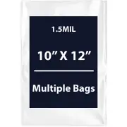 1.5Mil 10" X 12" | LDPE Clear Flat Poly Bags, Flexible & Durable | Multiple Bags