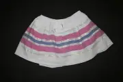 New Gymboree Girls 10 year Skirt Poplin Cotton Glitter Gold Pink Stripes Pull On
