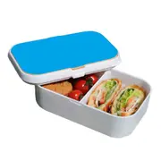 Lunch Box Food Container Snack Picnic Authentic Wood Strap Cutlery Turquoise