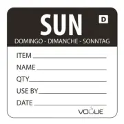 VOGUE (PACK OF 250) DISSOLVABLE DAY OF THE WEEK LABELS SUNDAY GH357