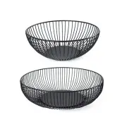 Round Fruit Bowl Wire Baskets - Iron Art Tabletop Shelf Basket for storage