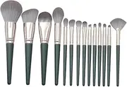 [Minkissy] Professional Makeup Brush Kit 14pcs Set Wooden Handle Blush Brush Beauty Tools for Daily Professional Use