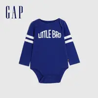 在飛比找蝦皮商城優惠-Gap 嬰兒裝 純棉印花長袖包屁衣-藍色(787696)