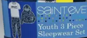 Saint Eve Boy's 3-piece Pajama Set Pant Tee & Hoodie (Blue M 10/12) NWT