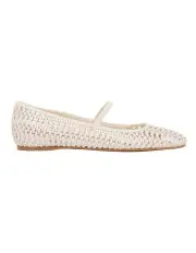[Nine West] Lurella Flat in White/Gold