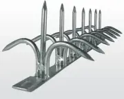 Shinobi Gaeshi H130 Dual Bladed Silver Security Spikes Fence Steel Made in Japan