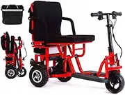 Mobility Scooters for Seniors 3 Wheel Foldable Compact Lightweight Electric Mobility Scooter for Adults 300 lbs Weight Capacity with Detachable Basket Electromagnetic Brake Travel Scooter (Color : A