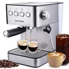 Espresso Coffee Machines, Stainless Steel Espresso Machine with Milk Frother ...