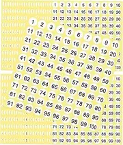 100 Sheets Number Stickers 1-100, Inventory Number Sticker Small Round Labels Inventory/Storage Organizing Stickers for Indoor Outdoor, Organizing, Boxes, Bins, Toolbox, Locker (White)