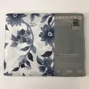 Vintage Aristocrat Springmaid Blue White Floral Twin Flat Sheet Canastel NWT NOS
