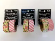 Washi Decorative Tape Bundle Decorative Craft Supply Floral Stripe Pattern 6 TL