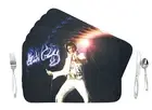 Elvis Presley Placemats Set of 6 Faux Leather Waterproof Heat Resistant 18’’×12"