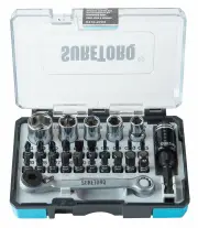 SureTorq 04102703 - 27 Piece Mini Ratcheting Wrench & Bit Set