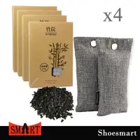 在飛比找PChome24h購物優惠-SHOESMART ck208竹炭除臭除濕包 4盒裝