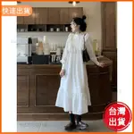 闆娘推薦♥LIN新款高級冷淡風長袖 法式復古赫本白色 內搭裙打底裙