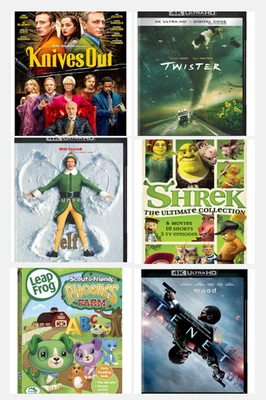 MOVIES DVD BLU RAY 4K ULTRA DIGITA CODE COLLECTION FAMILY TIME MOVIES SHOWS NEW
