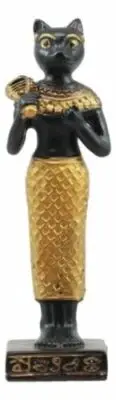 Ancient Egyptian Mythology Goddess Bastet Cat Figurine Small 3.25" Tall Ubasti