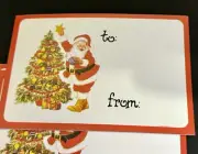 XL Vintage Christmas Present Gift Tags Santa Claus Lot 8 Large 6.5” Decor
