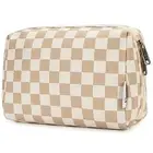 Checkered Makeup Bag Travel Cosmetic Bag Organizer YB-Light Checkerboard Large