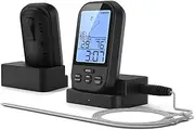 Wirel Remote Digital Thermometer Timer Cooking Meat Thermometer Probe Meat Steak BBQ Temperature Gauge Kitchen Cooking Tools Black