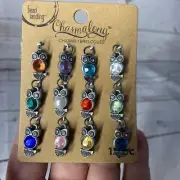 Bead Landing Charmalong 12 pc Birthstone Silver Charms Owls