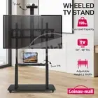 TV Floor Stand Bracket Mount Shelf Height Adjustable Mobile Screen Monitor Cart