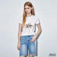 在飛比找momo購物網優惠-【iROO】椰子樹印花T恤
