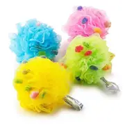 4pcs Loofah Bath Sponge,Small Size Colorful Loofahs,Soft Exfoliating Shower Lufa