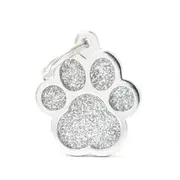 My Family Shine Paw Pet Tag Collar Accessory Grey - 2 Sizes