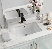 Undermount Bathroom Sink Rectangle, Hugsleek Interior Bowl Size 16 x 11 inch Whi
