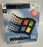 Microsoft Window 95 Upgrade Retail Box Sealed. 3.5” Floppy Disk CompUSA Vintage