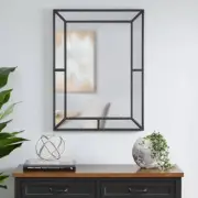 Home Decorators Wall Mirrors 24"x32" Medium Classic Rectangle Beaded Metal Black