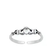 Sterling Silver Claddagh Heart Summer Toe Ring NEW
