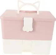 VICASKY Double-Layer Manicure Toolbox Nail Lamp Large Capacity Nail Kit Organizer Case for On-The-go Technicians