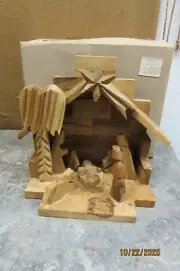 nativity scene manger hand carved olivewood holy land